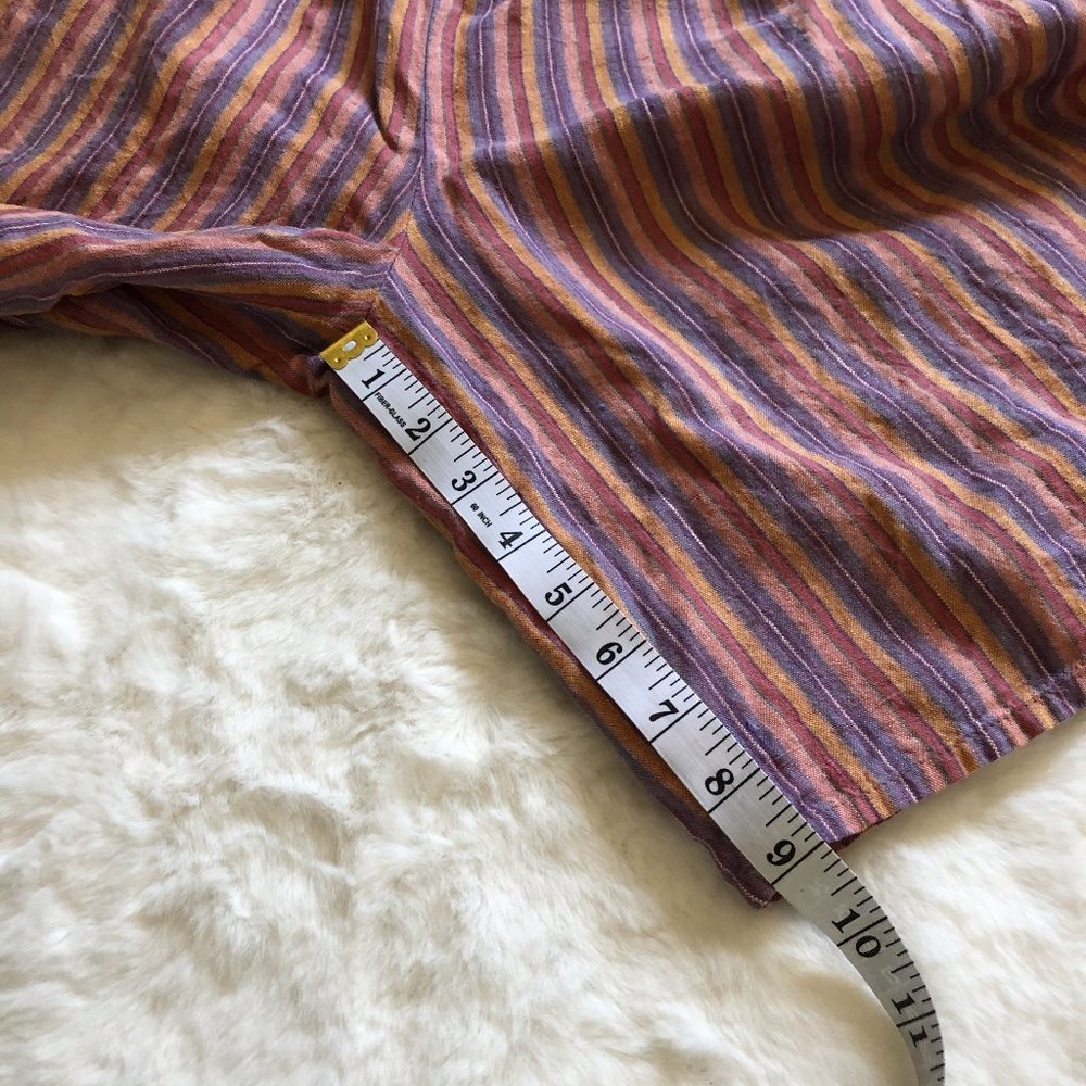 Flax striped shorts 100% linen size small - Picture 8 of 9